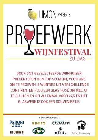 Limon Amsterdam organiseert Wijnfestival Proefwerk op Zuidas 