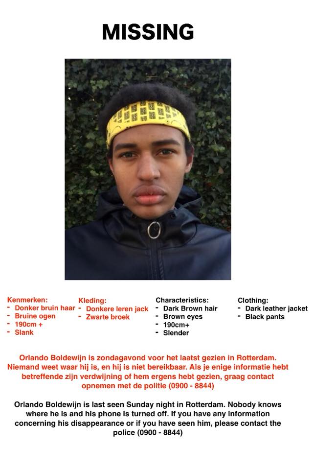 Orlando (17) uit Rotterdam vermist