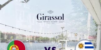 WK 2018: URUGAY EN PORTUGAL OP GROTE SCHERMEN BIJ GIRASSOL