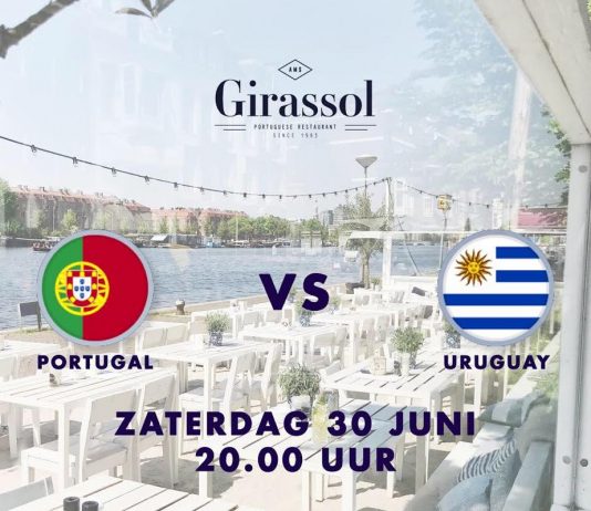 WK 2018: URUGAY EN PORTUGAL OP GROTE SCHERMEN BIJ GIRASSOL