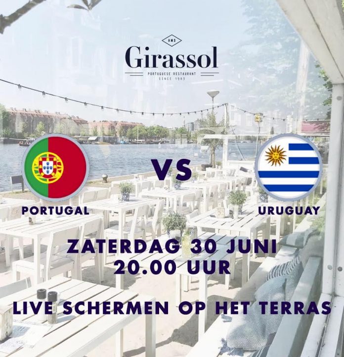 WK 2018: URUGAY EN PORTUGAL OP GROTE SCHERMEN BIJ GIRASSOL WK 2018: URUGAY EN PORTUGAL OP GROTE SCHERMEN BIJ GIRASSOL