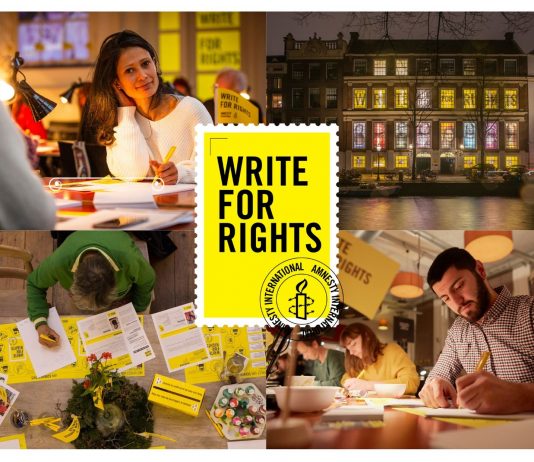 Amnesty schrijft wereldwijd voor jongeren tijdens Write for Rights 2019 Amnesty schrijft wereldwijd voor jongeren tijdens Write for Rights 2019