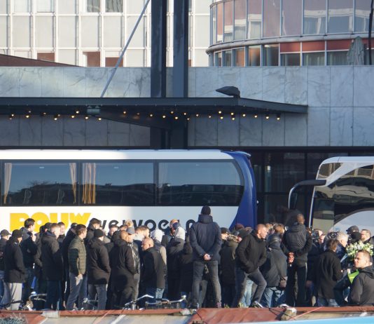 Rustig verlopen demonstratie FC Utrecht in Amsterdam demonstratie FC Utrecht