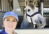 Britt Dekker zadelt sterhengst George voor Jumping Amsterdam Britt Dekker zadelt sterhengst George voor Jumping Amsterdam