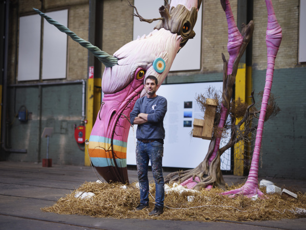 flamingo straat Gigantische flamingo in STRAAT Museum vestigt aandacht op klimaatverandering