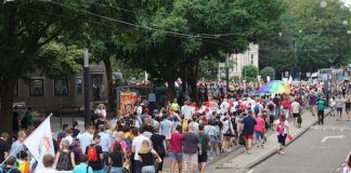 Pride Mach tijdens Pride Amsterdam op 27 juli 2024