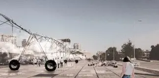 Kunstinstallatie PIVOT van kunstenaar Héctor Zamora & vão op NDSM