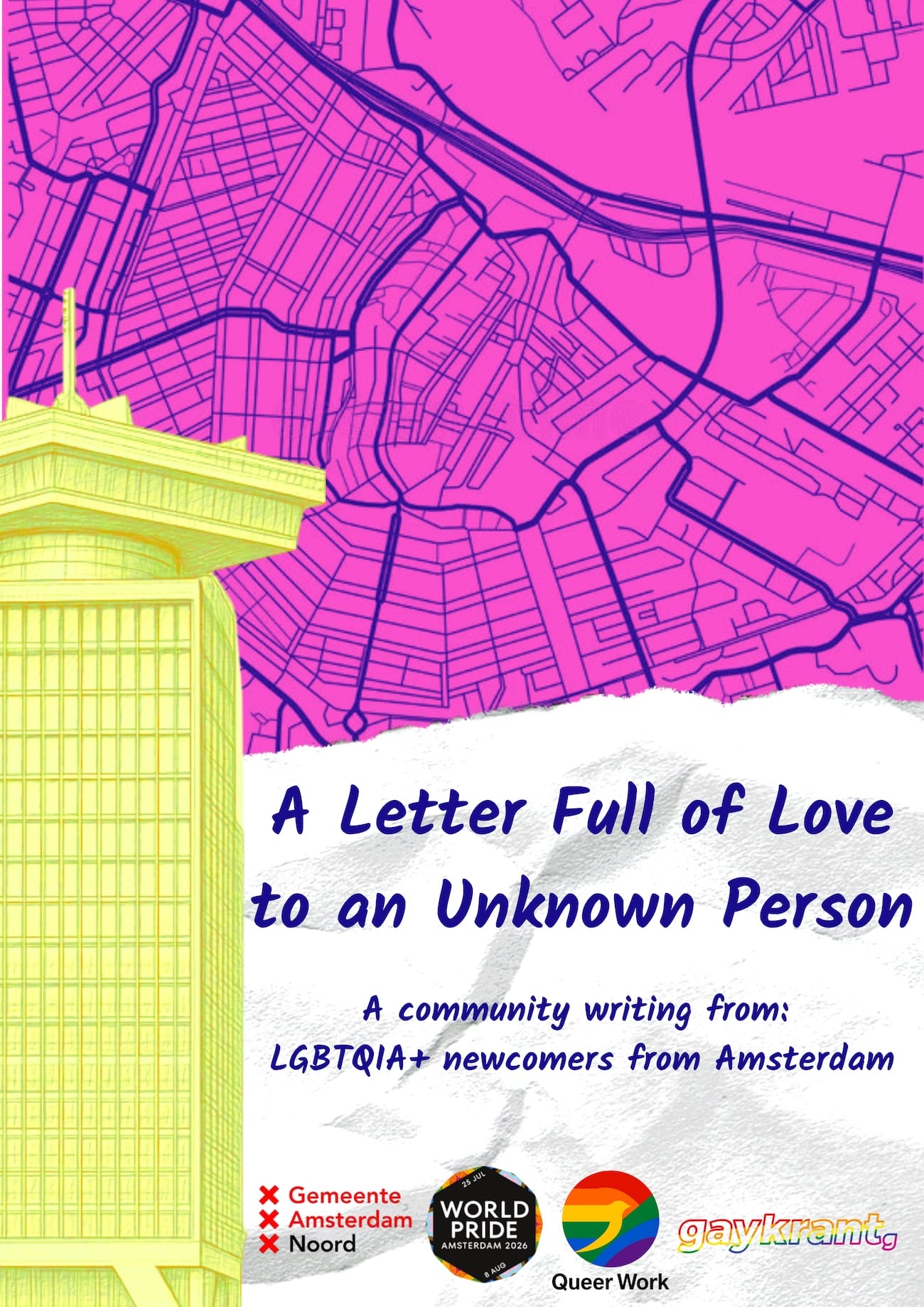 Boeklancering 'A Letter Full of Love to an Unknown Person' tijdens World Pride Amsterdam